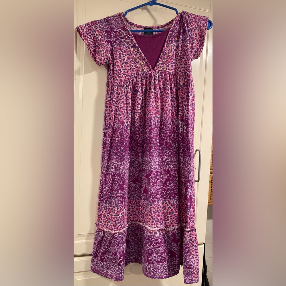 Faded Glory Pink and Purple Midi Dress size medium
